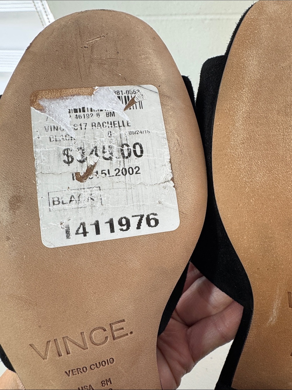 Vince Black Suede Slides Mule Heels Size 8 Minimalist Quiet Luxury Sandals Chic - Picture 7 of 11